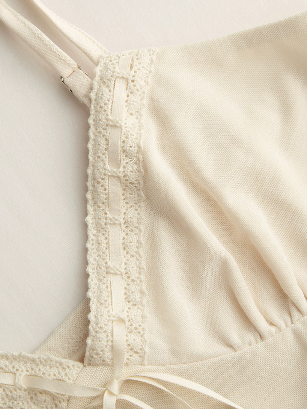 Mesh V-Neck Bow Cropped Camisole Top Ruffled Mid Skirt Set