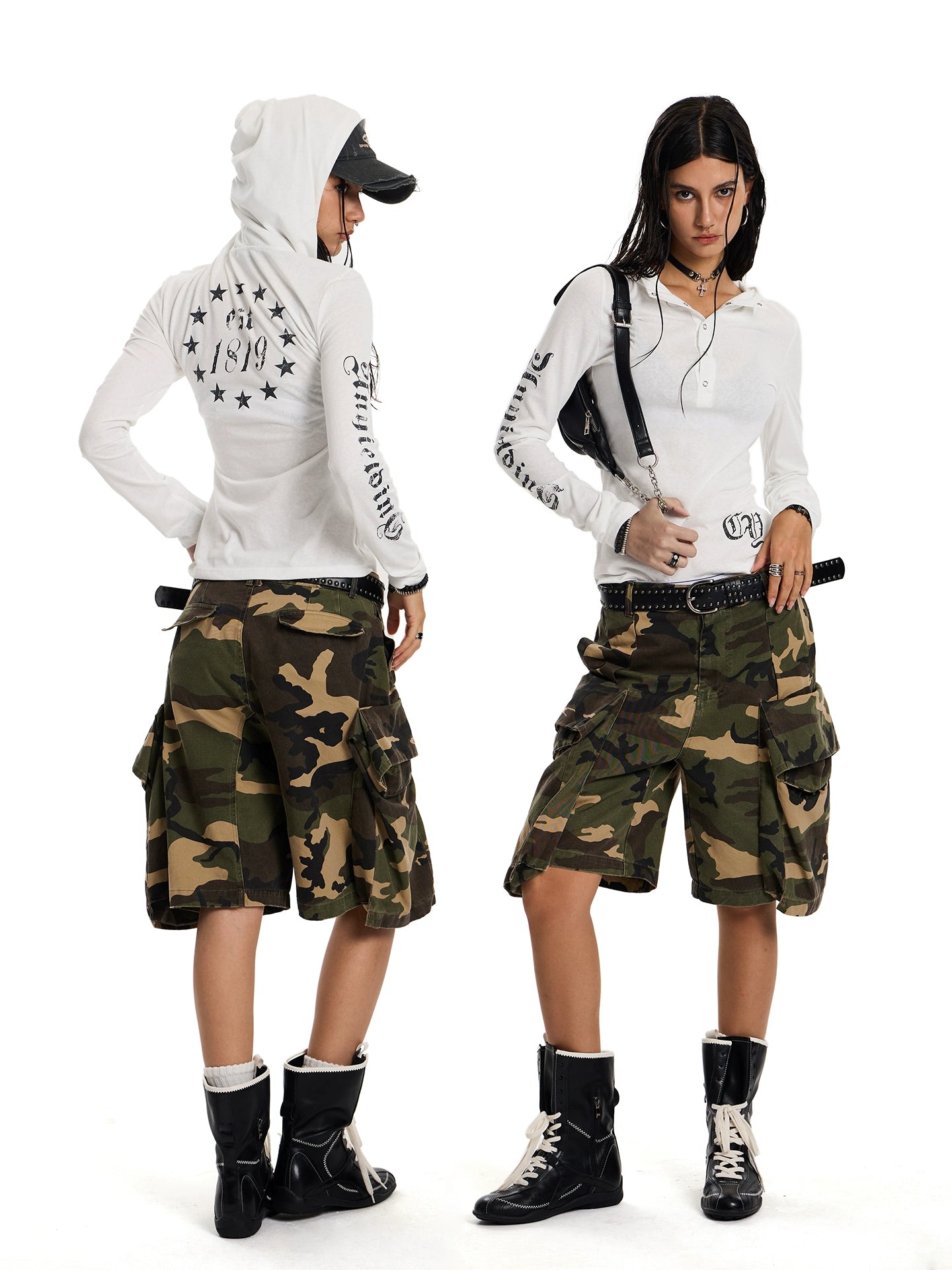 gothic sun protection smock women's summer american punk long sleeve hooded t-shirt slim fit tulle top