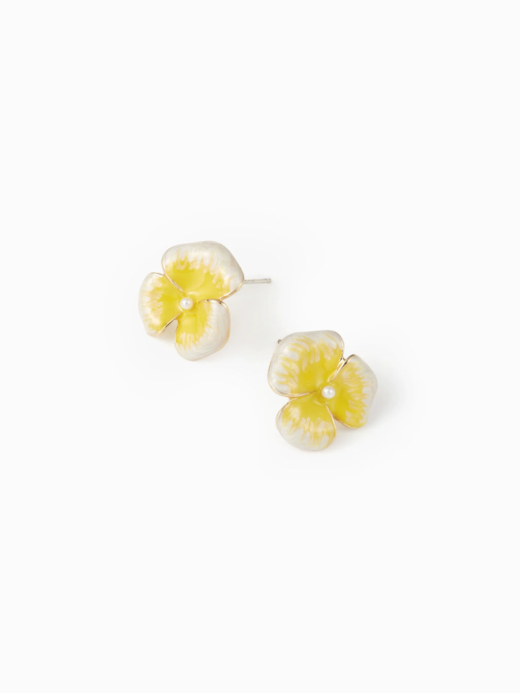 Imitation pearl decorative floral stud earrings