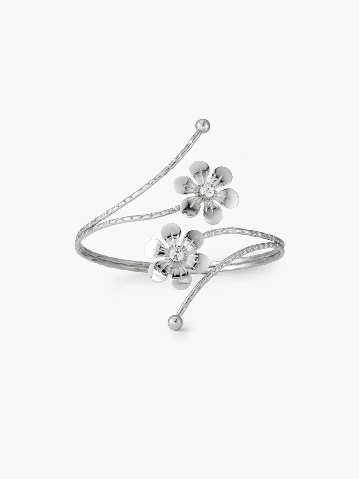 Star with genuine goods flower rhinestone arm ring