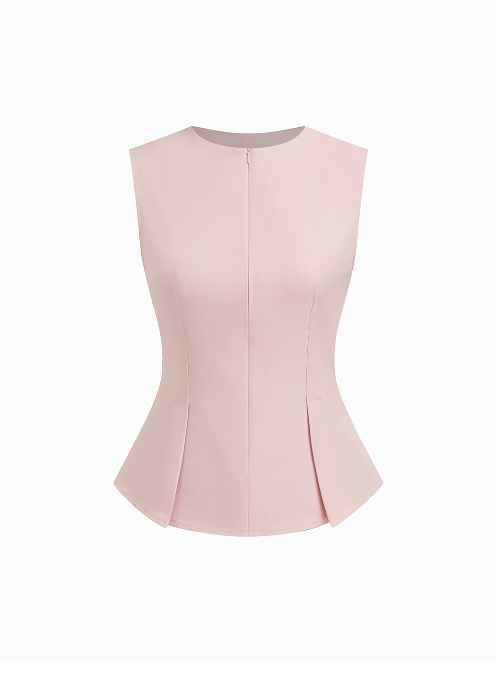 Half Zip Pleated Temperament Sleeveless Vest Top