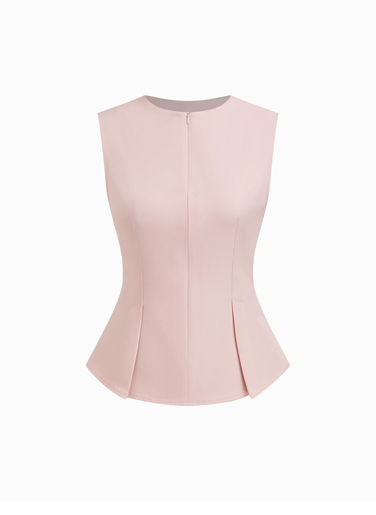 Half Zip Pleated Temperament Sleeveless Vest Top