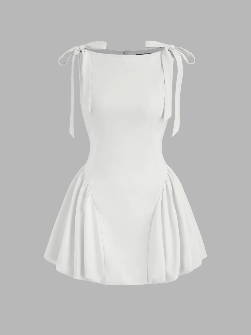 Star same genuine boat neck tie-up bow sleeveless girly dress