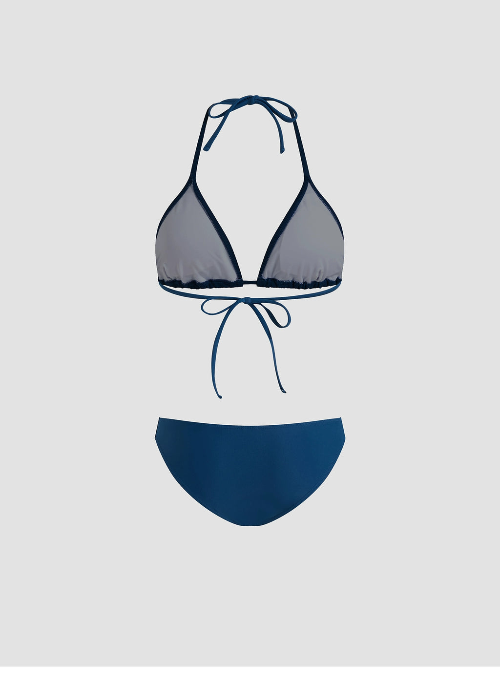 halter triangle bikini floral gauze swimsuit