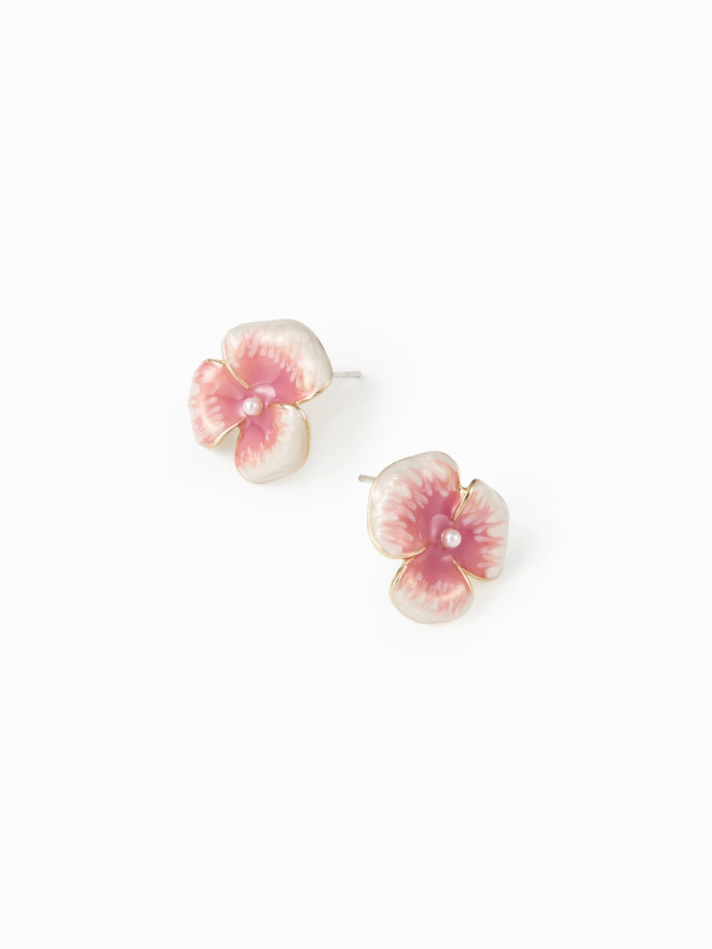 Imitation pearl decorative floral stud earrings