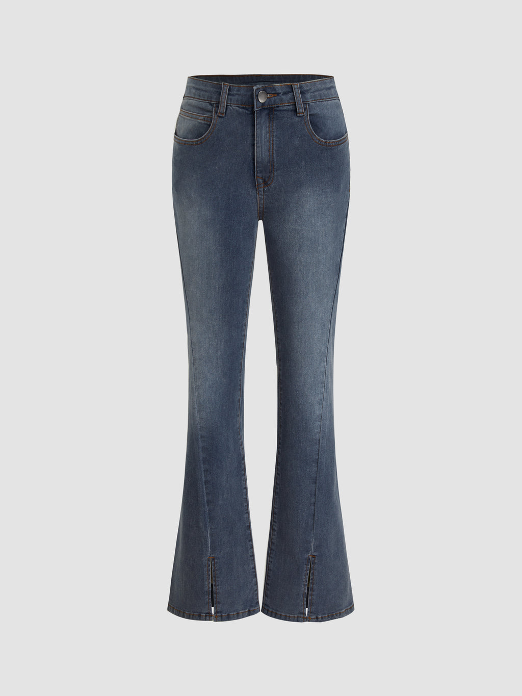 High Stretch Low Rise Slit Flared Jeans