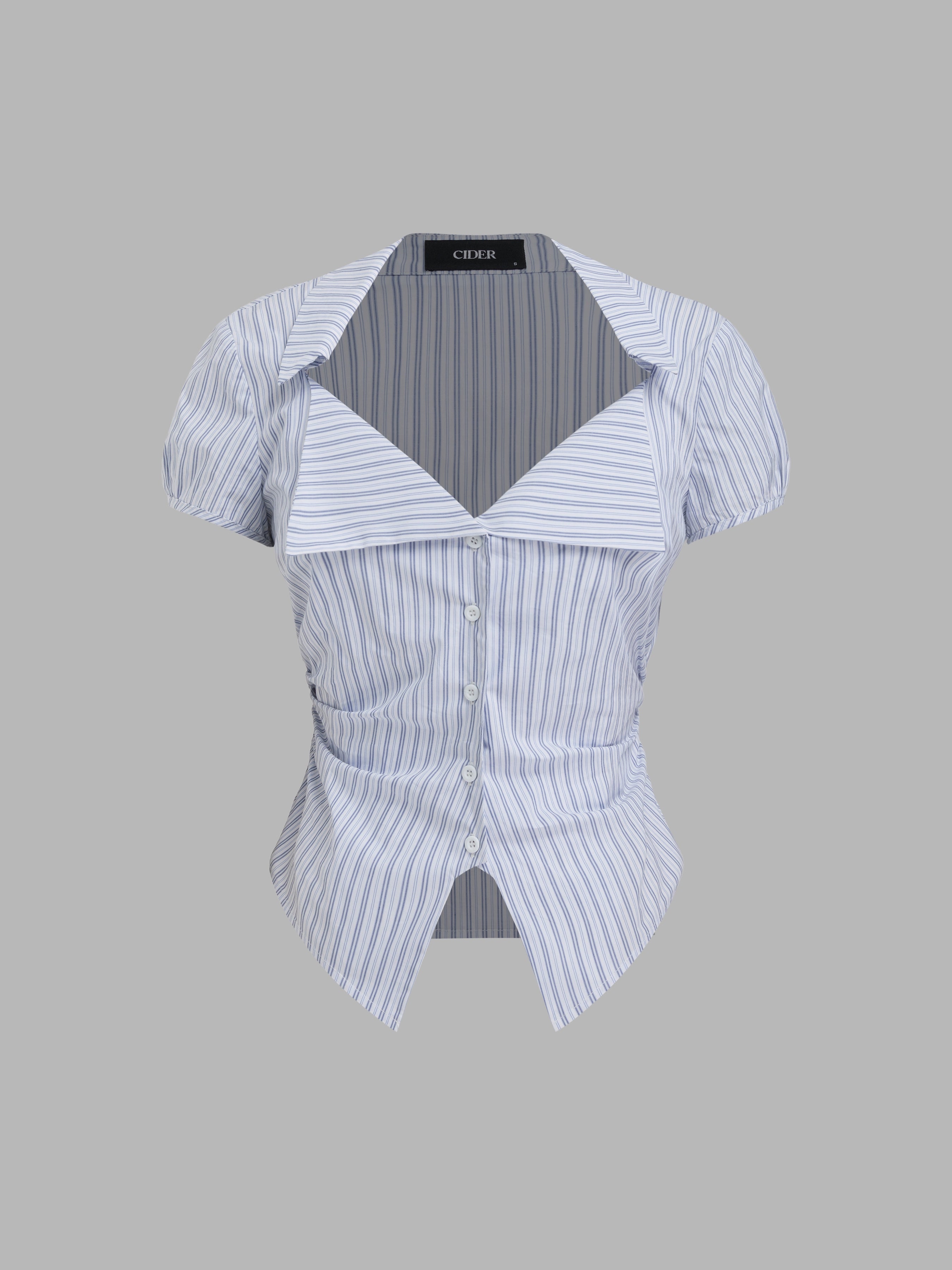 Star matching cotton American vintage plaid V-neck waist shirt