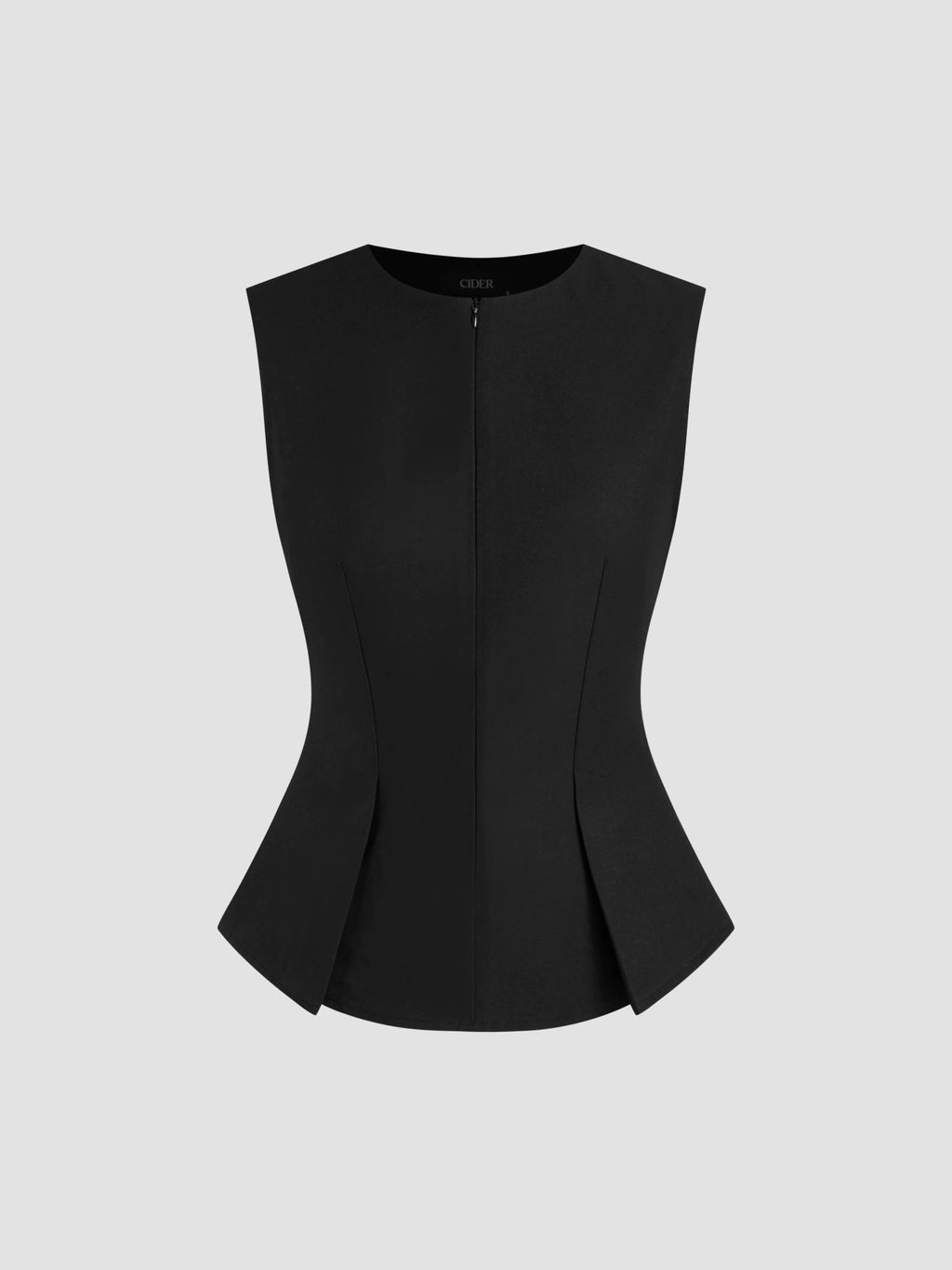 Half Zip Pleated Temperament Sleeveless Vest Top