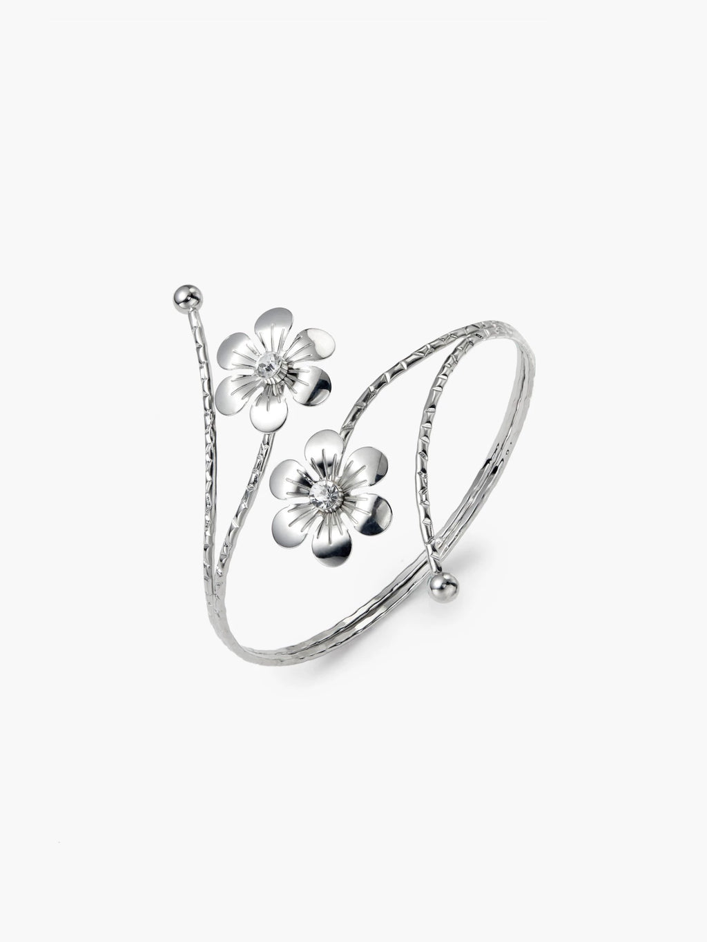 Star with genuine goods flower rhinestone arm ring