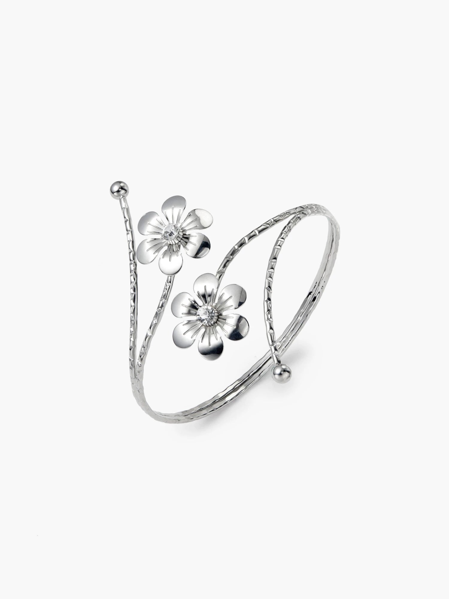 Star with genuine goods flower rhinestone arm ring