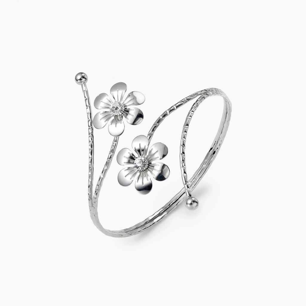 Star with genuine goods flower rhinestone arm ring