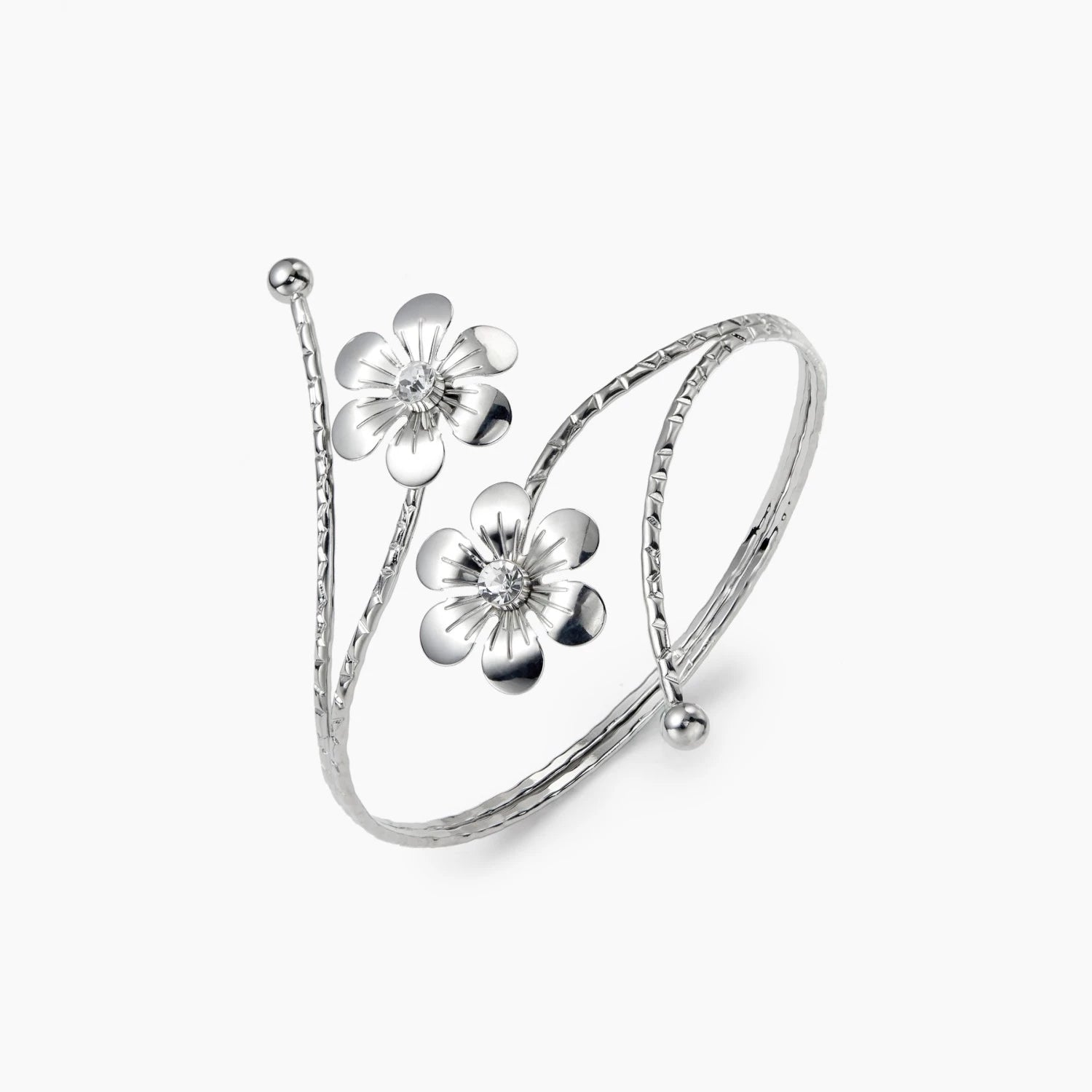 Star with genuine goods flower rhinestone arm ring