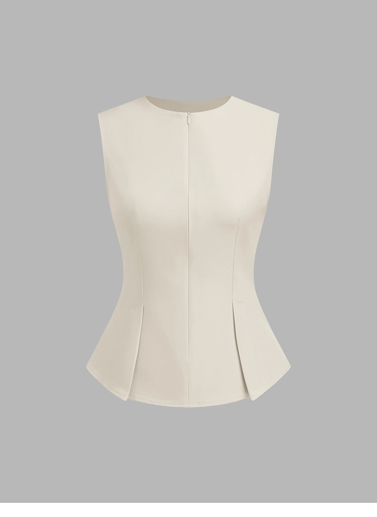 Half Zip Pleated Temperament Sleeveless Vest Top