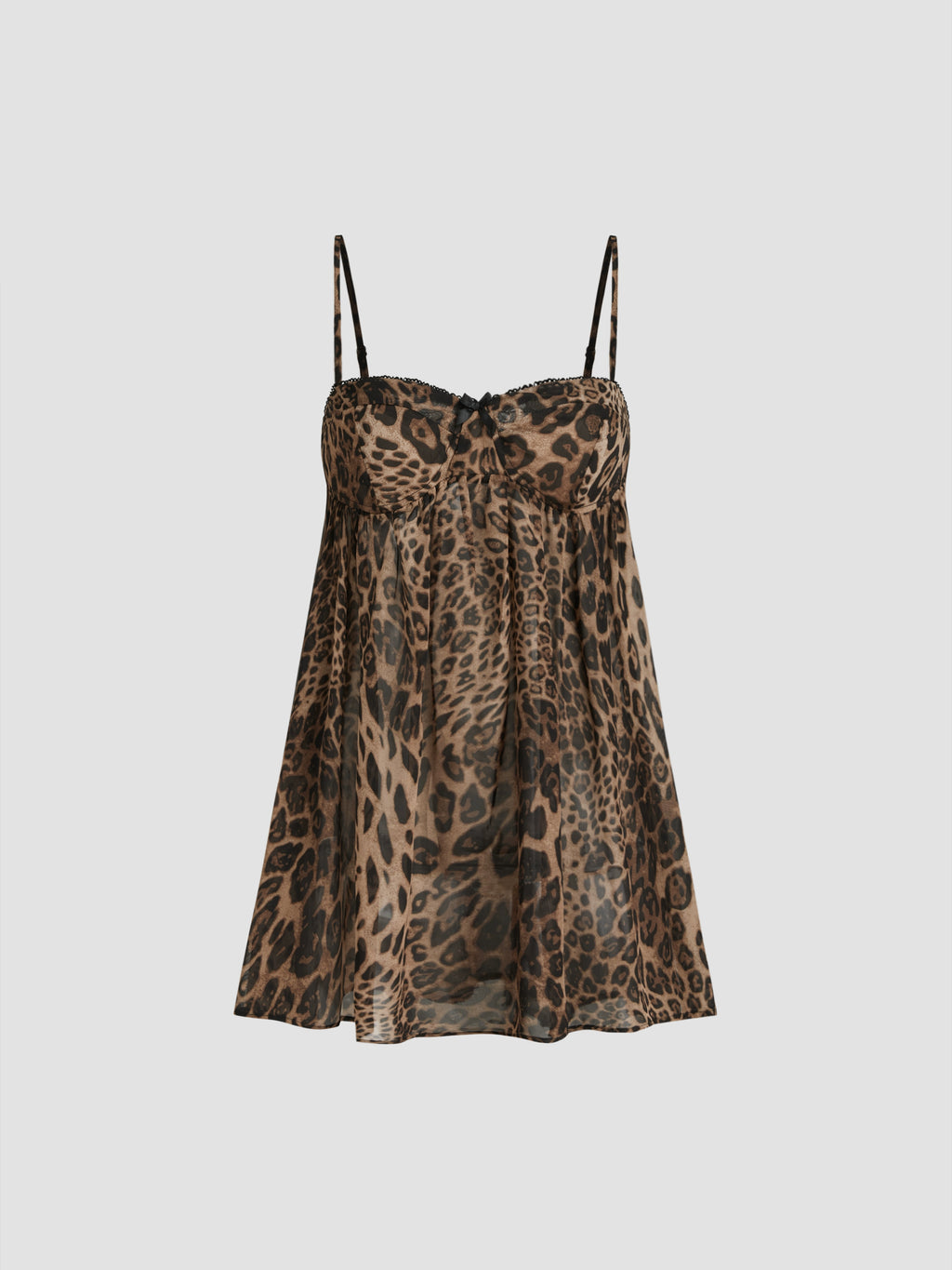 star genuine goods leopard print bow skirt chiffon loose sexy suspenders dress
