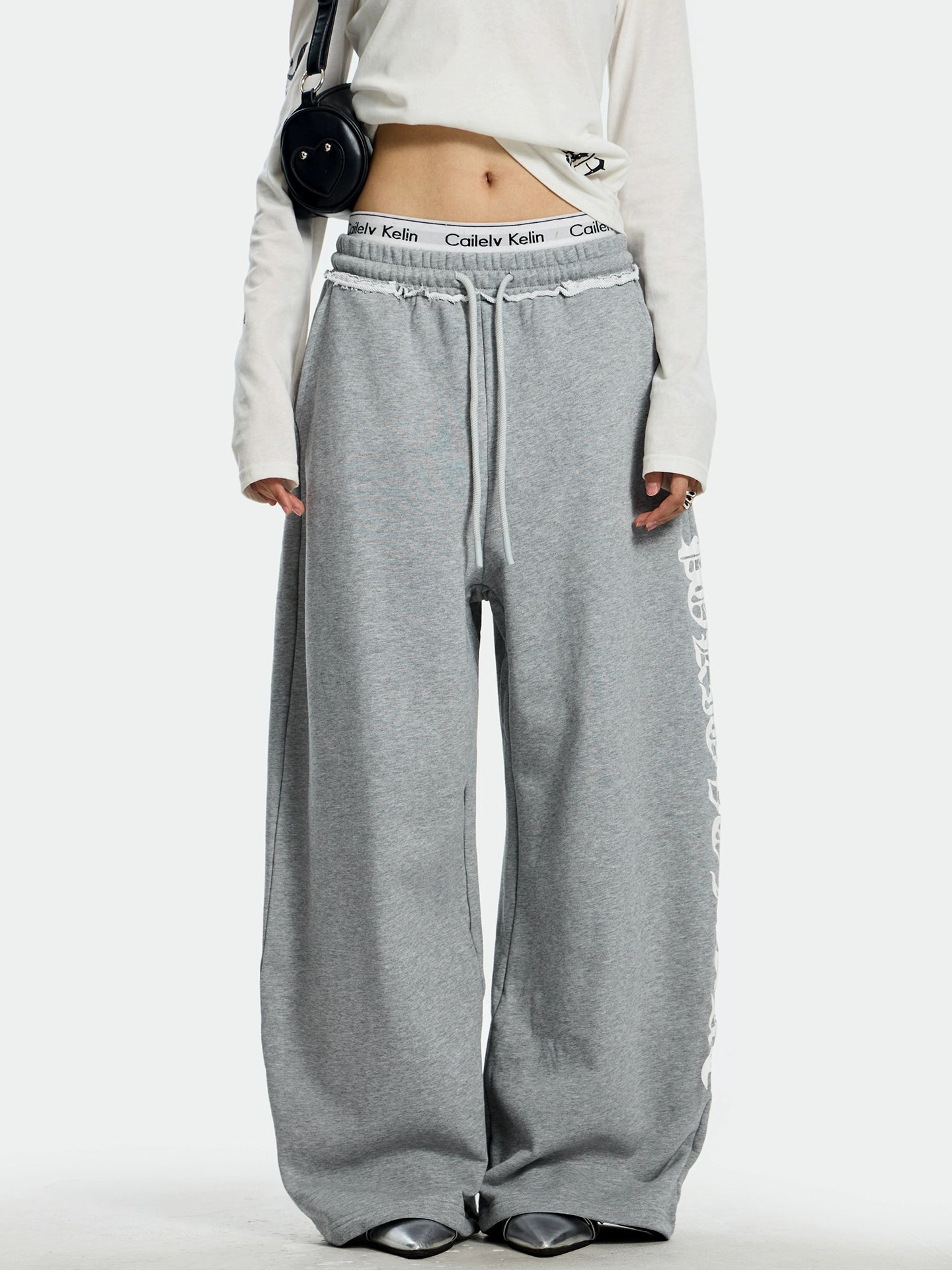 Gothic American trendy brand wide-leg sweatpants for men and women loose drape casual street dance sports pants