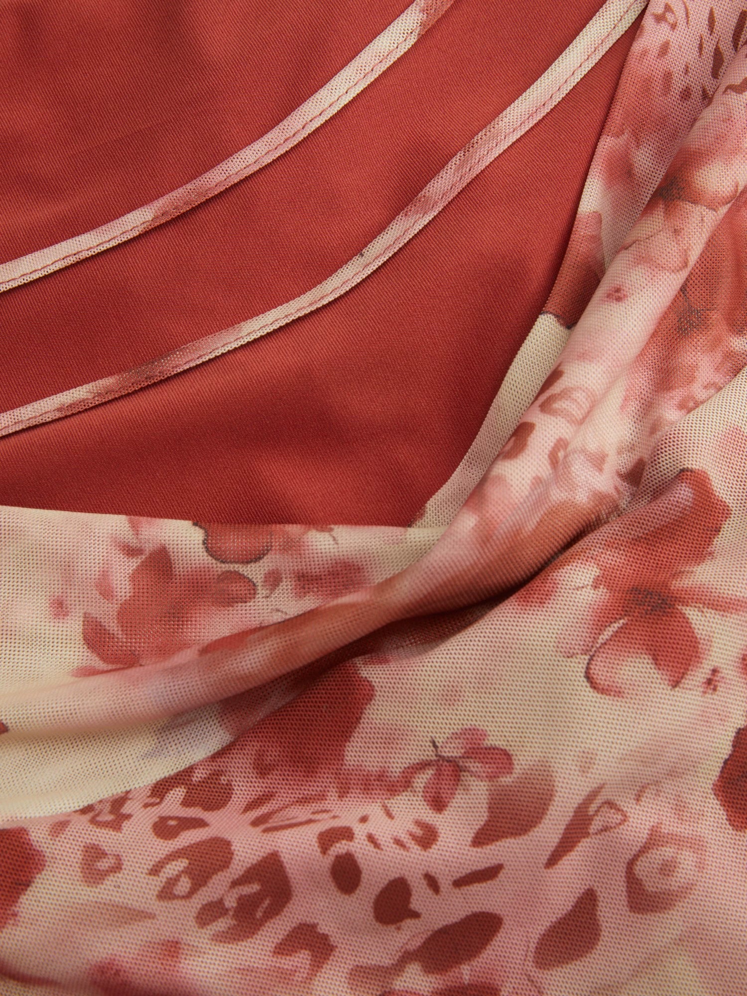 Openwork Halterneck Floral Leopard Print Backless Mini Dress