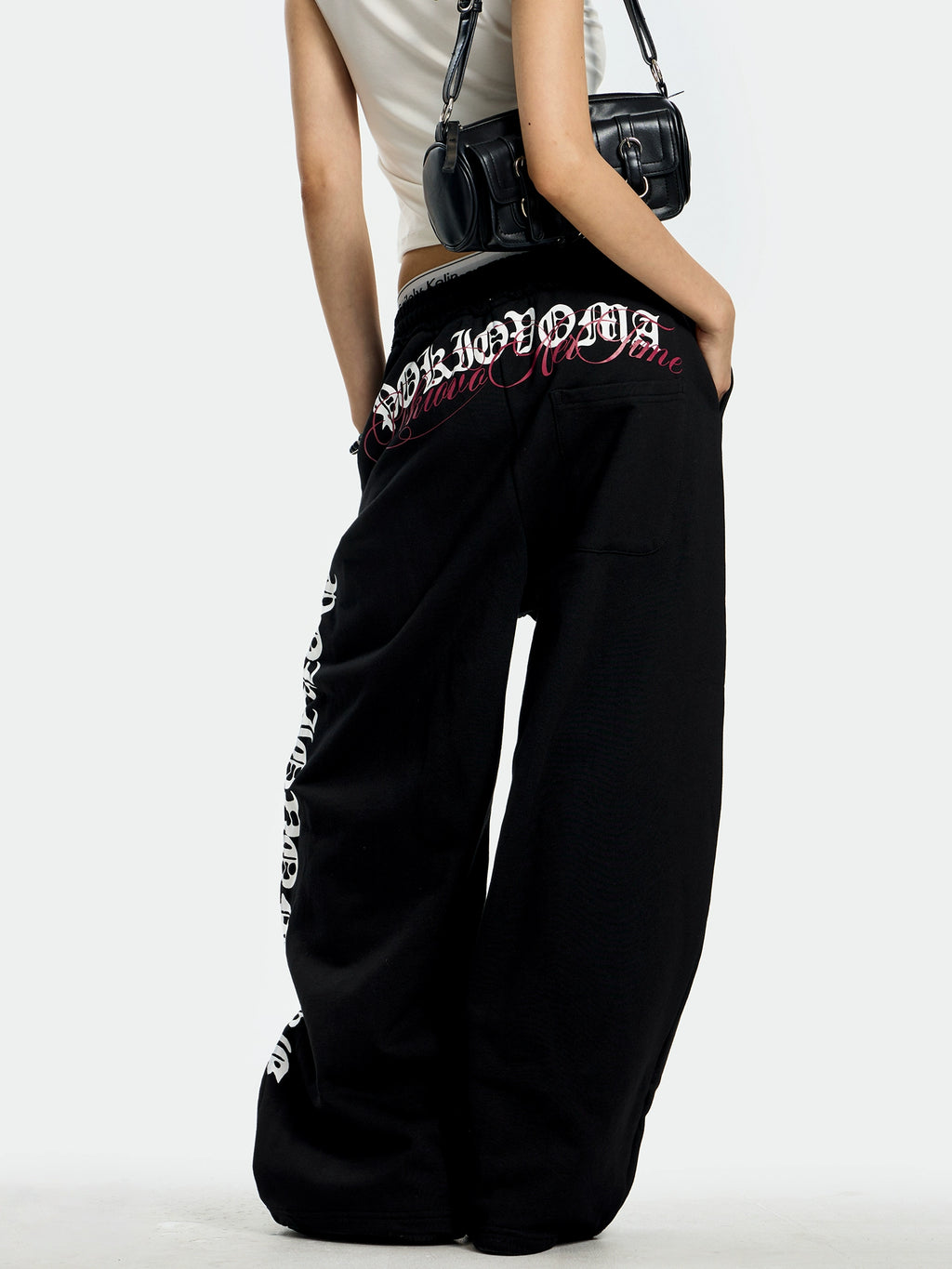 Gothic American trendy brand wide-leg sweatpants for men and women loose drape casual street dance sports pants