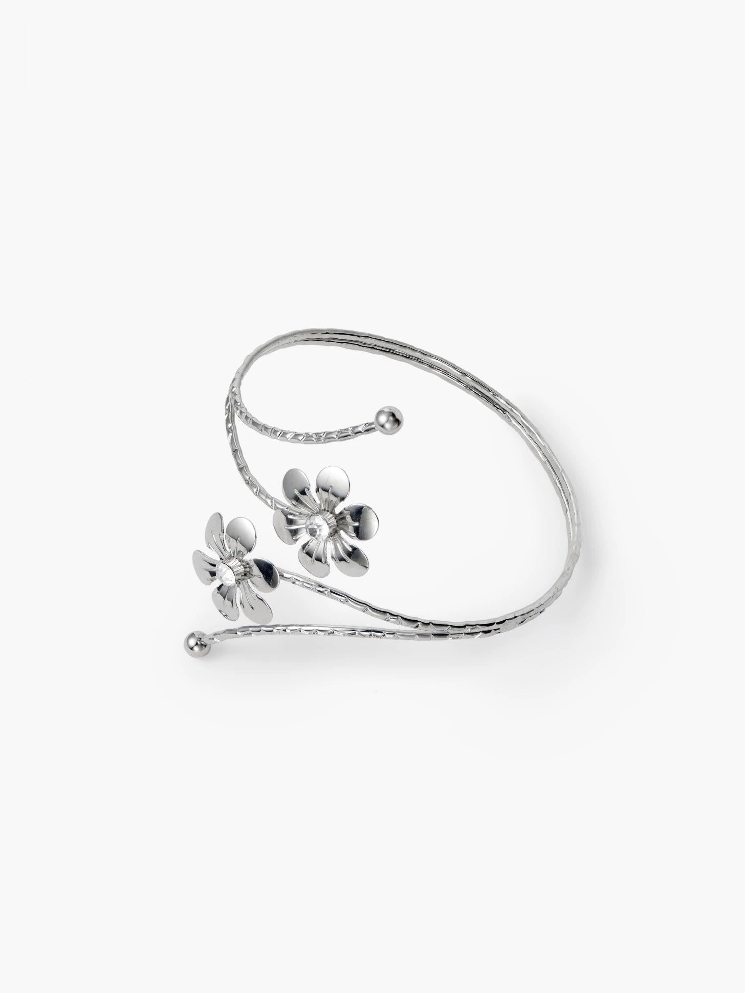 Star with genuine goods flower rhinestone arm ring