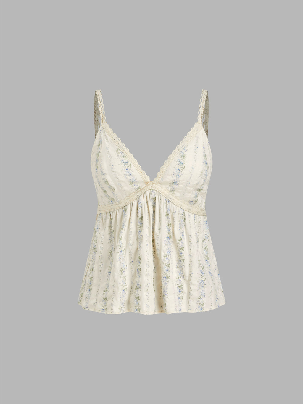 cotton blend floral V-neck summer new camisole women's sleeveless top