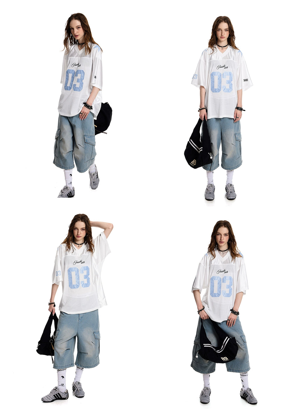 American blokette jersey short sleeve T-shirt women's loose retro breathable mesh sports tops