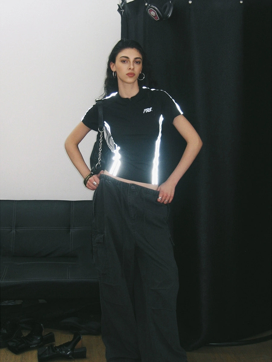 Half-Zip Print Sports Quick Dry Short Sleeve T-Shirt Women's Slim Fit American Retro Cycling Jersey Top