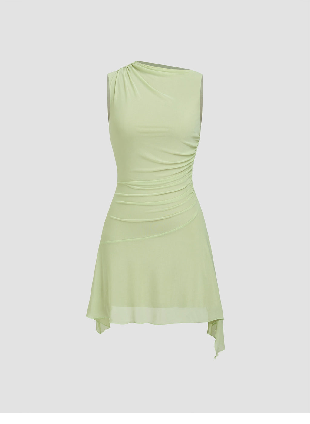 tie-dyed floral skirt asymmetric design high sense lace-up gauze tulle dress