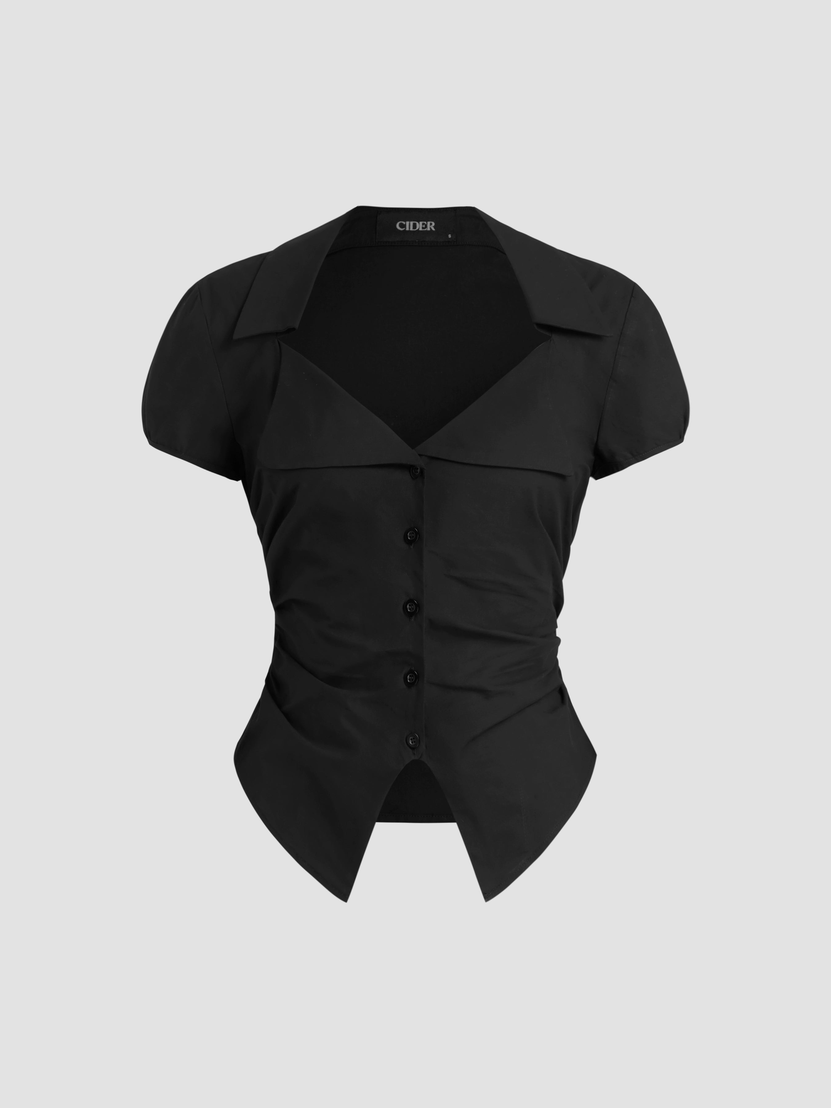 Star matching cotton American vintage plaid V-neck waist shirt