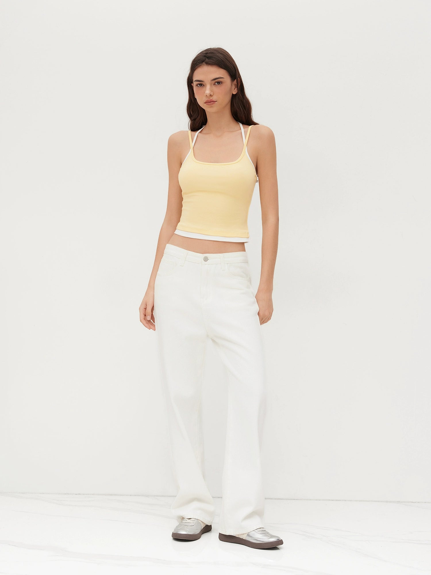 star same genuine cotton-blended halterneck two-tone lace-up suspender bolero